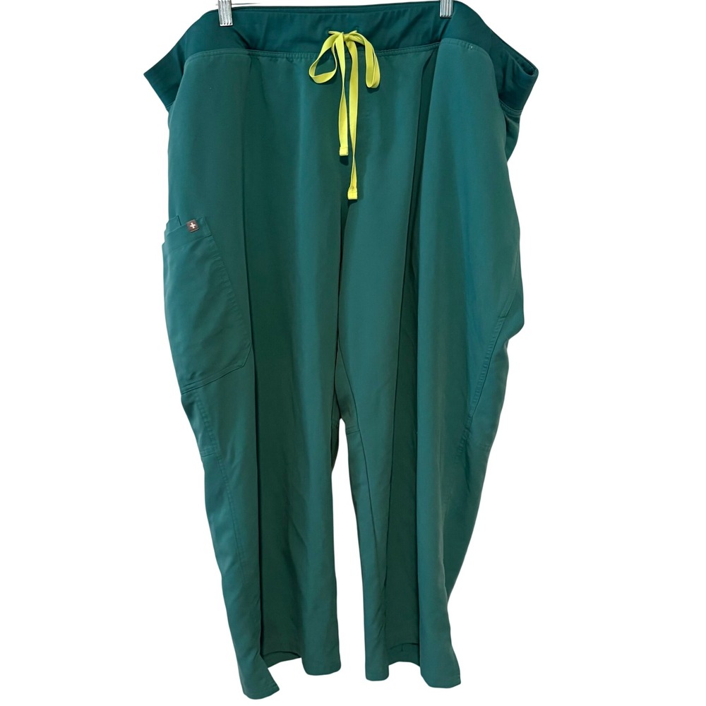 Figs Women's Teal Kade Cargo Scrub‎ Pants in Size 6XL/P